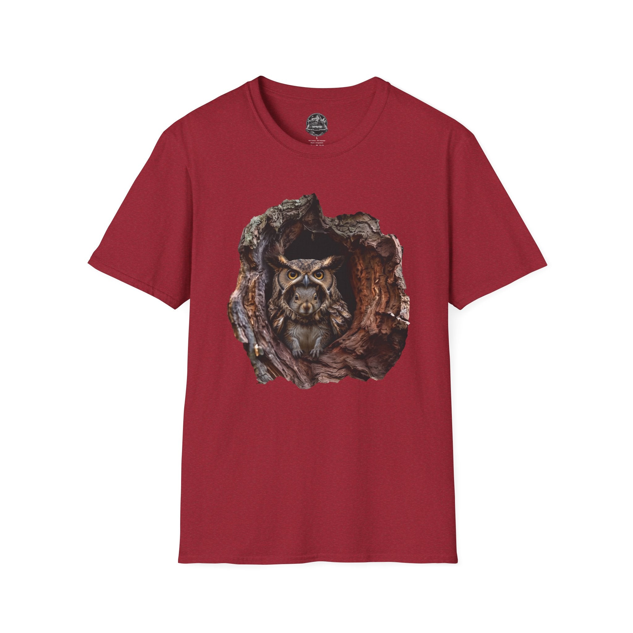 Squirrel in Owl Disguise T-Shirt — "Prey Wearing Its Predator"