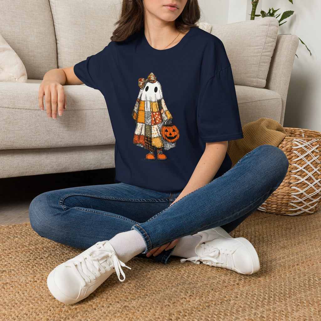 Ghost Softstyle T-Shirt with Patchwork Quilt Design