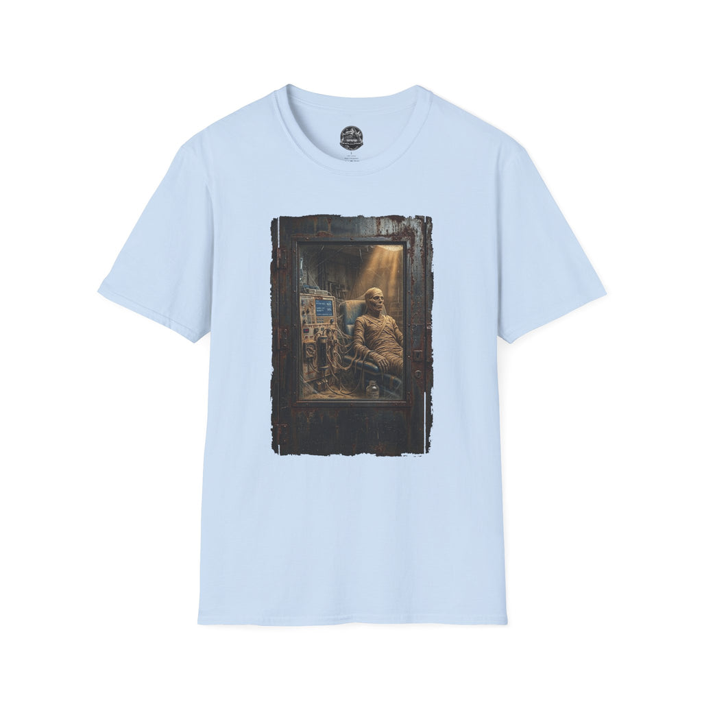 Horror Mummy Room Graphic T‑Shirt — Vintage Creepy Museum Scene Tee
