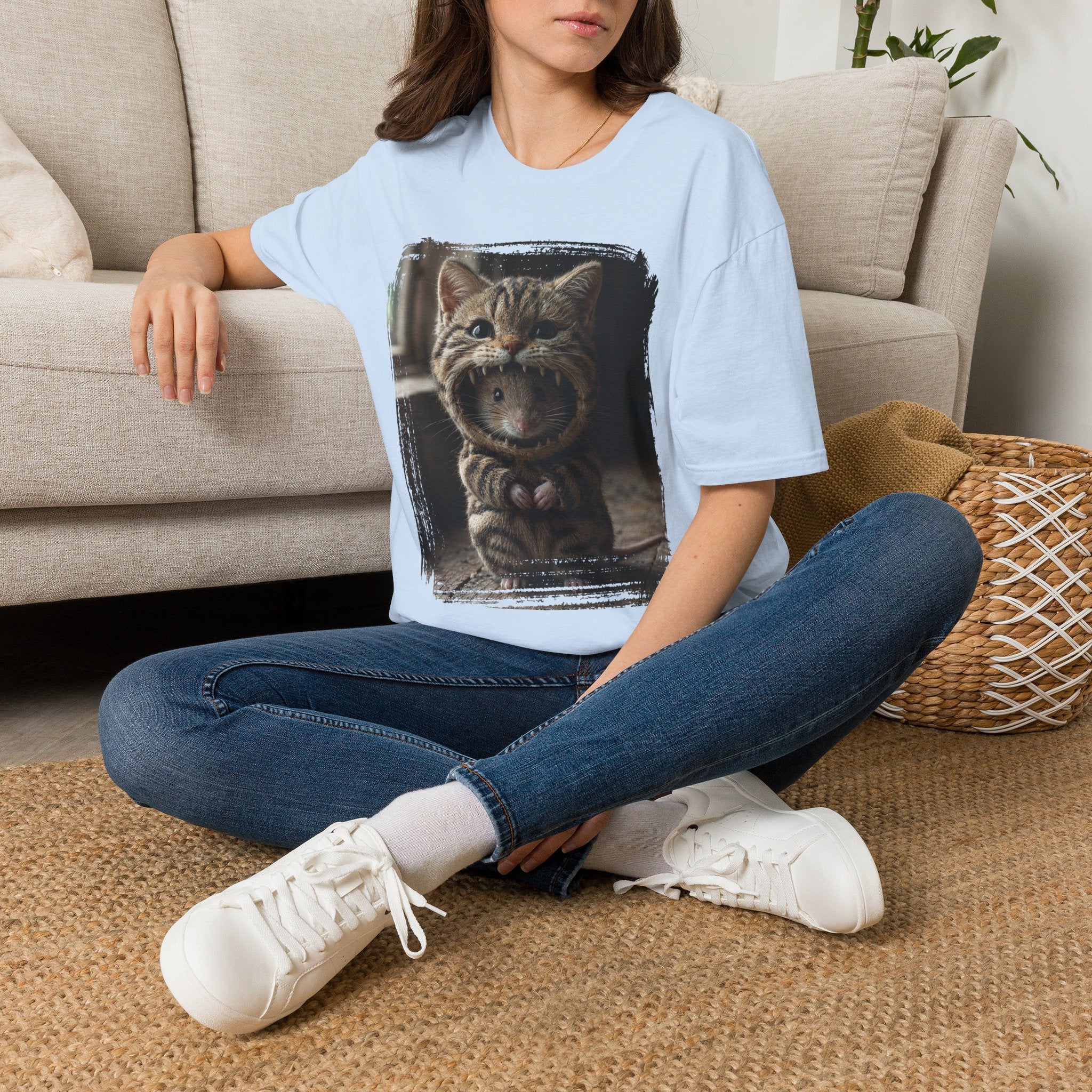 Cat Portrait T-Shirt — Cute Retro Tabby Face Print