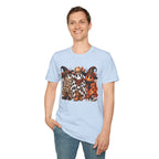 Halloween Pumpkin Crew T-Shirt — Leopard & Buffalo Plaid Spooky Friends