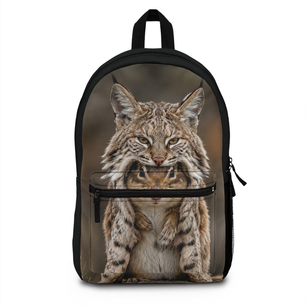 Lynx Portrait Backpack - Realistic Wildcat Print School & Travel Bag