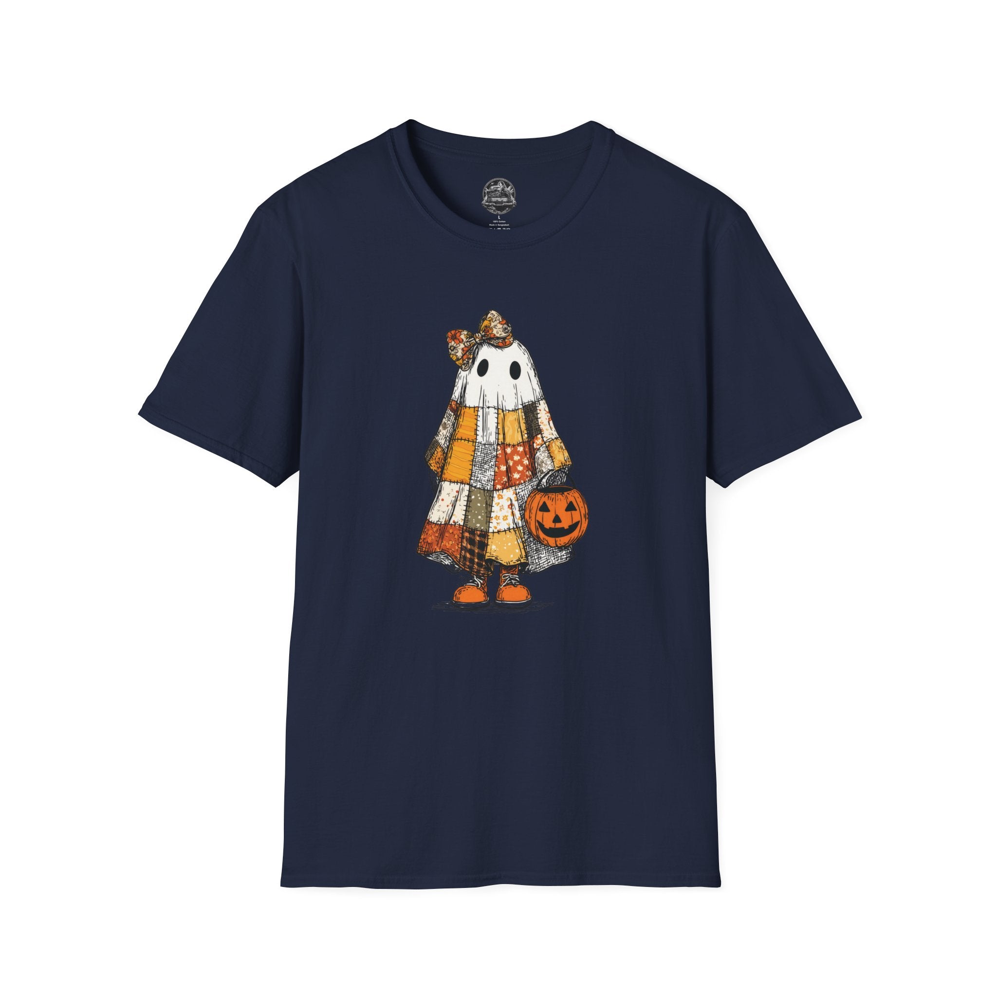 Ghost Softstyle T-Shirt with Patchwork Quilt Design