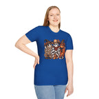 Halloween Pumpkin Crew T-Shirt — Leopard & Buffalo Plaid Spooky Friends