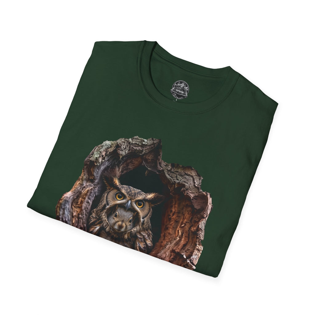 Squirrel in Owl Disguise T-Shirt — "Prey Wearing Its Predator"