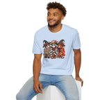 Halloween Pumpkin Crew T-Shirt — Leopard & Buffalo Plaid Spooky Friends