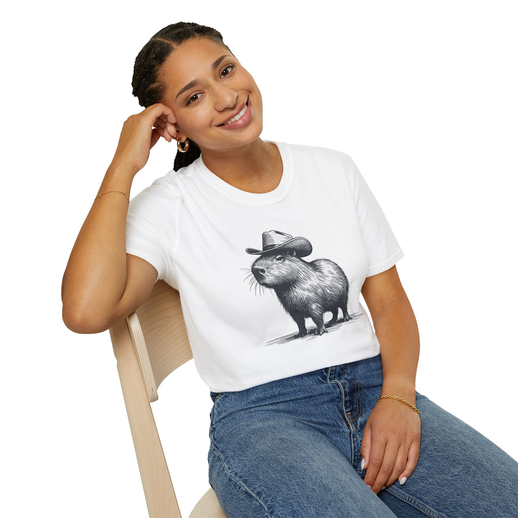 Cowboy Capybara T-Shirt — Cute Western Animal Graphic Tee
