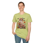 Patchwork Floral Ghost Halloween Shirt | Quilted Boho Ghost with Pumpkin and Bats