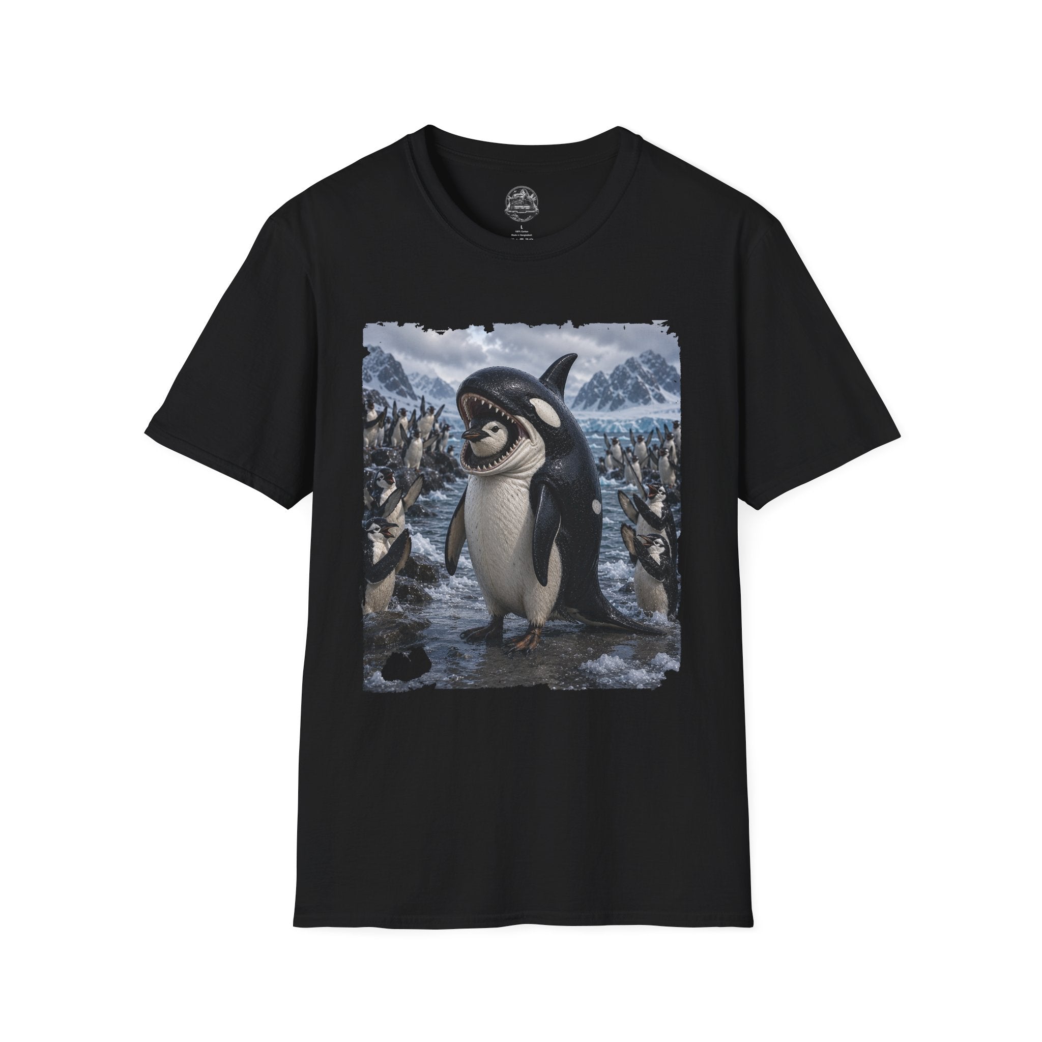 Orca & Penguin Graphic T‑Shirt — Cute Antarctic Wildlife Tee