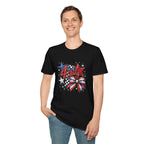 4th of July Patriotic T-Shirt – Red White Blue Stars & Bow Design