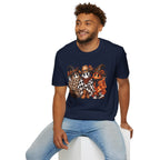 Halloween Pumpkin Crew T-Shirt — Leopard & Buffalo Plaid Spooky Friends