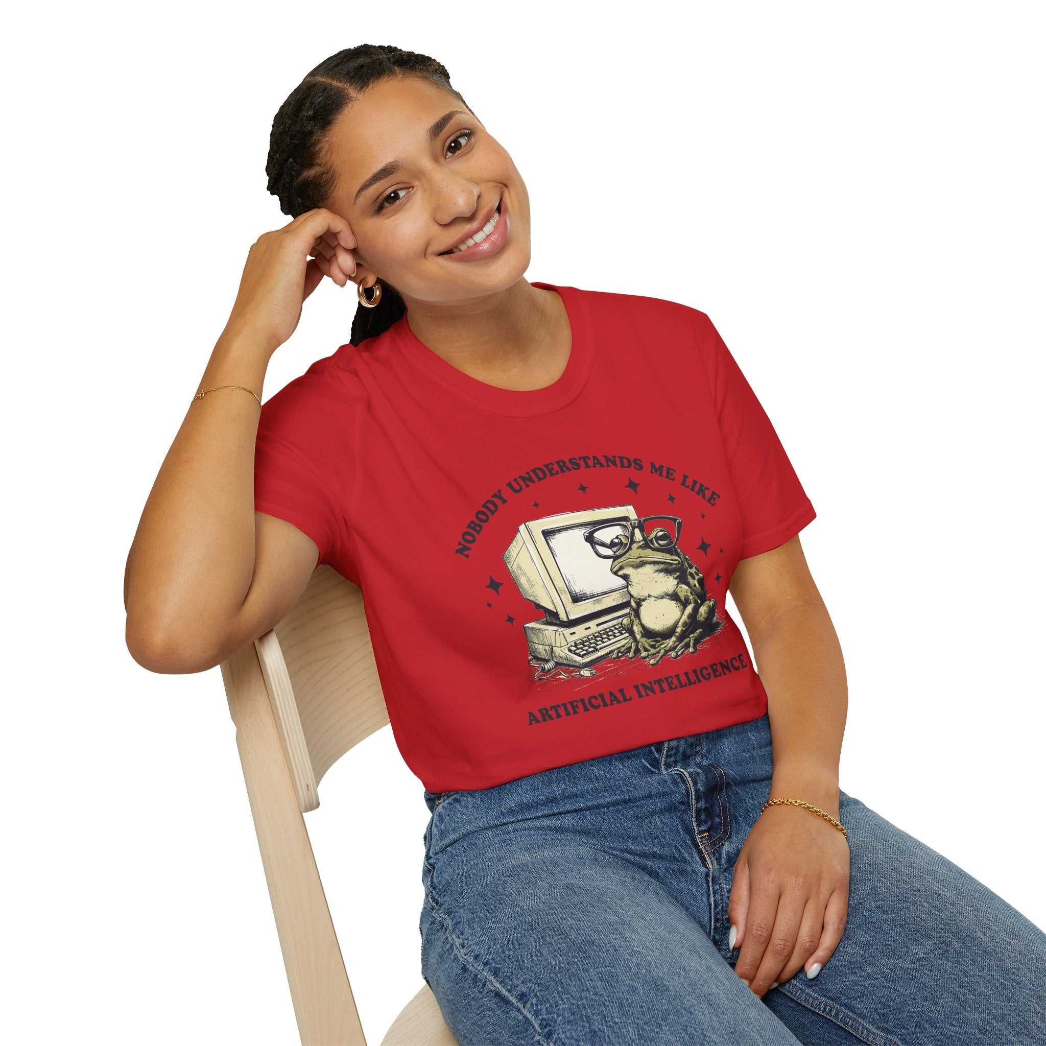 T-Shirt — 'Nobody Understands Me Like Artificial Intelligence' Retro Frog Graphic Tee