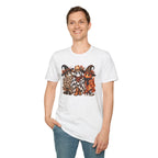 Halloween Pumpkin Crew T-Shirt — Leopard & Buffalo Plaid Spooky Friends