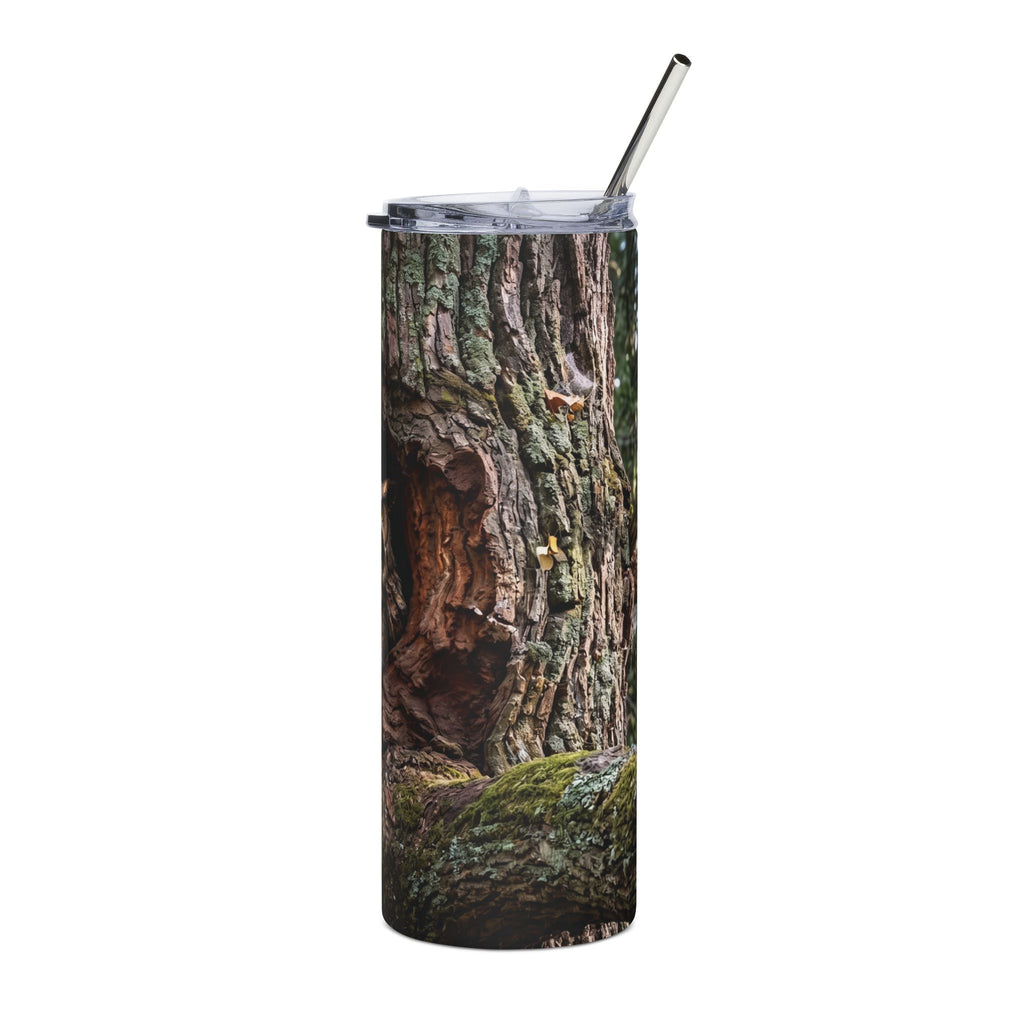 20oz Owl-in-Tree Stainless Steel Tumbler — Insulated Wildlife Travel Cup