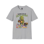 Funny Angry Turtle T-Shirt — “Wanna See Me Lose My Crayons? Do That Again…” — Teacher & Art Lover Tee