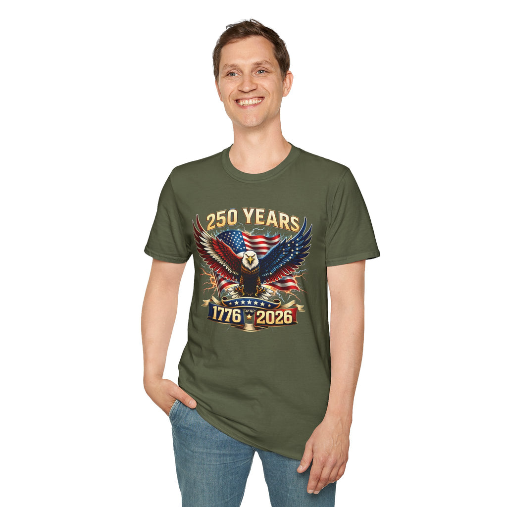 250 Years American Eagle T-Shirt — 1776–2026 Patriotic Anniversary Tee