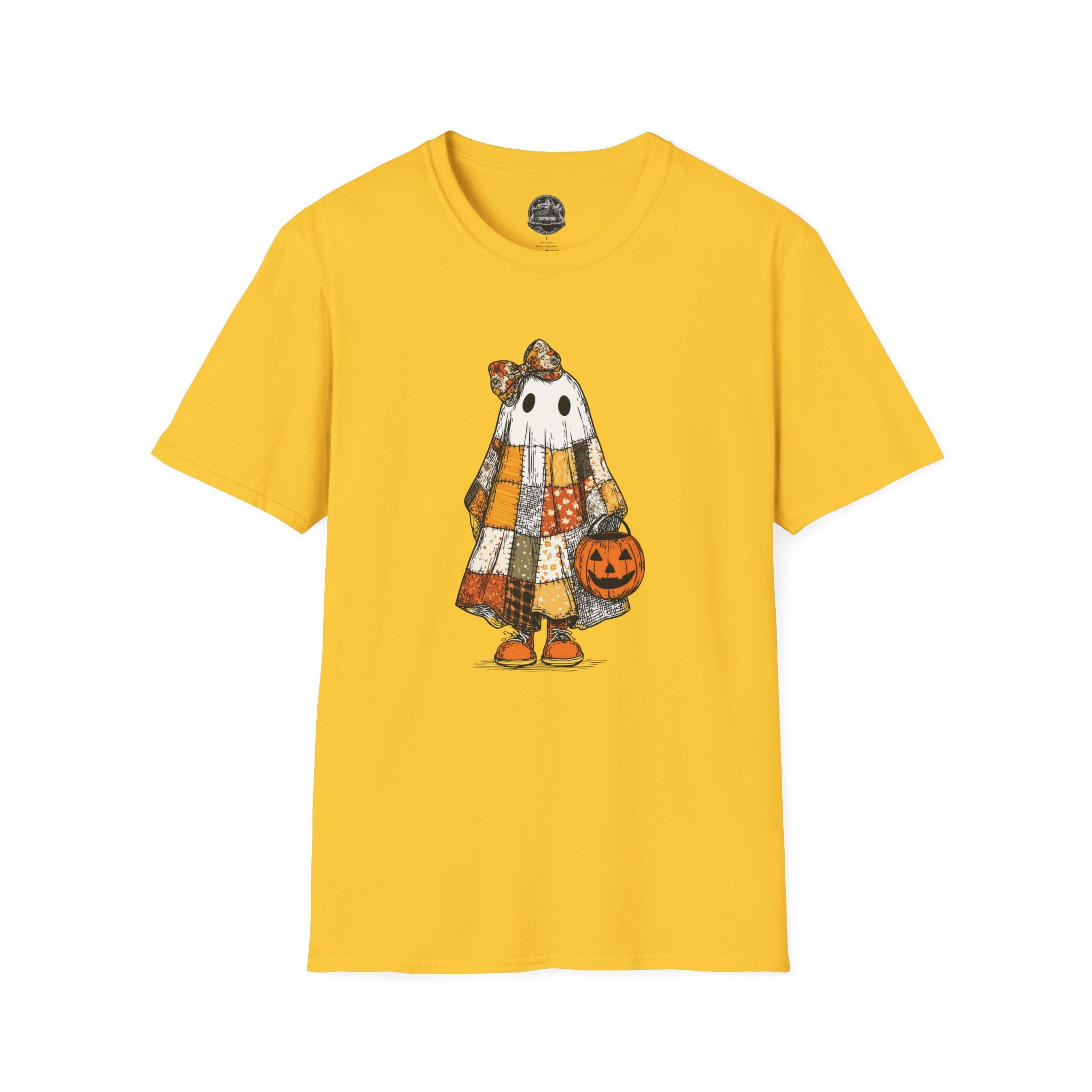 Ghost Softstyle T-Shirt with Patchwork Quilt Design
