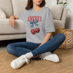 Patriotic Cherry T-Shirt — Glossy Stars & Vintage “AMERICA” Design