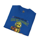 Funny Angry Turtle T-Shirt — “Wanna See Me Lose My Crayons? Do That Again…” — Teacher & Art Lover Tee