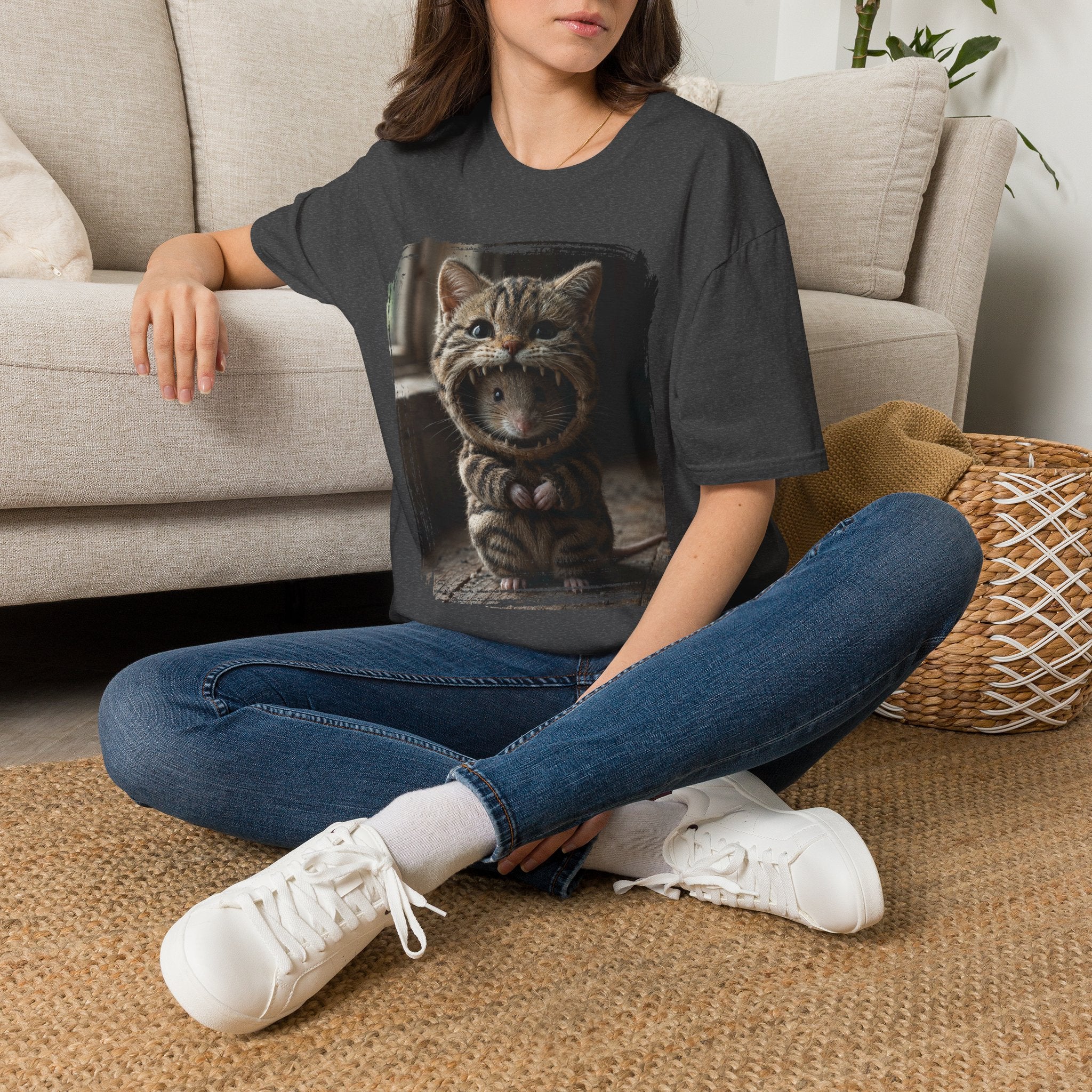 Cat Portrait T-Shirt — Cute Retro Tabby Face Print