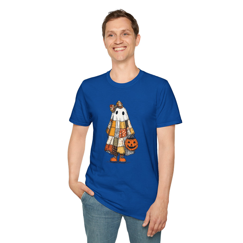 Ghost Softstyle T-Shirt with Patchwork Quilt Design