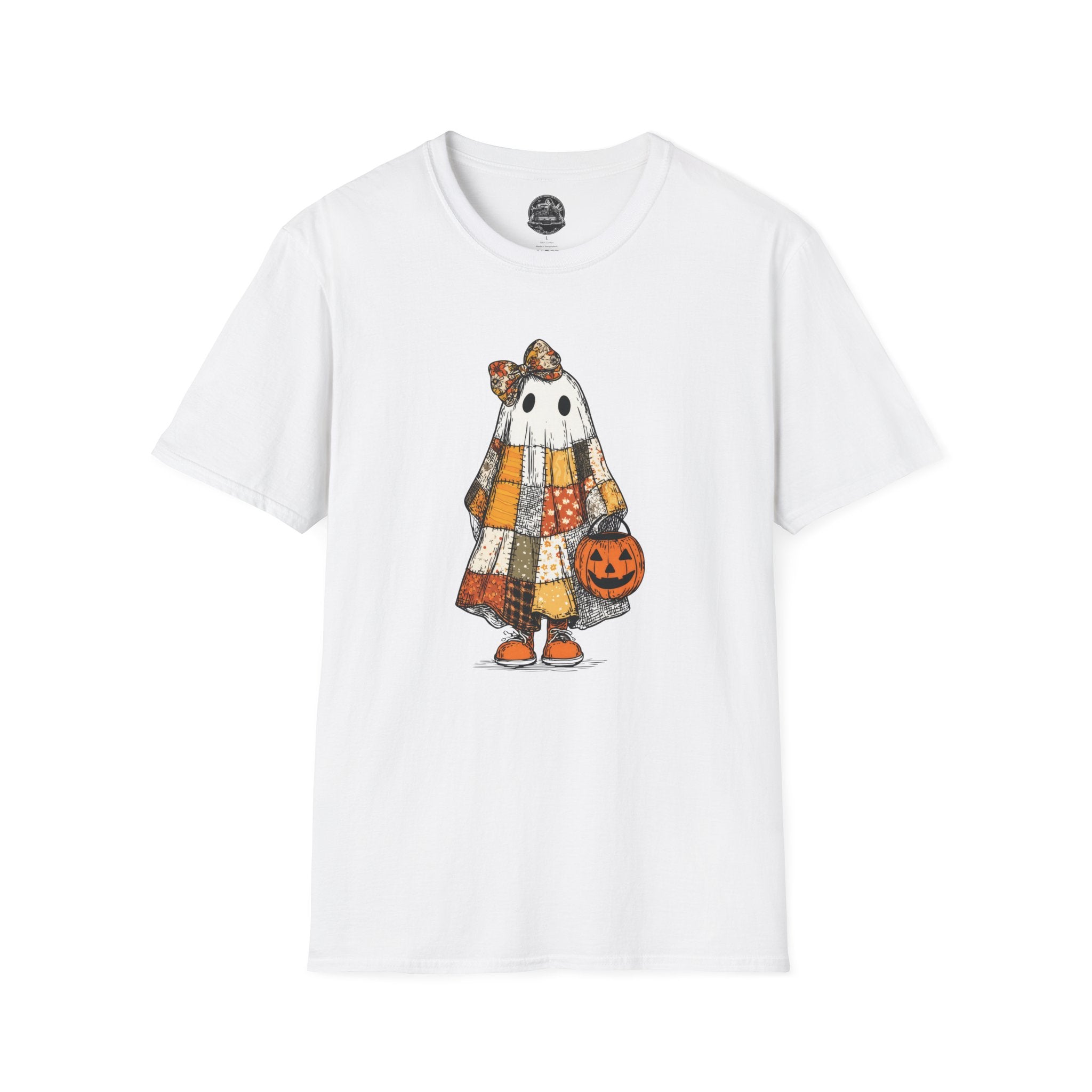 Ghost Softstyle T-Shirt with Patchwork Quilt Design