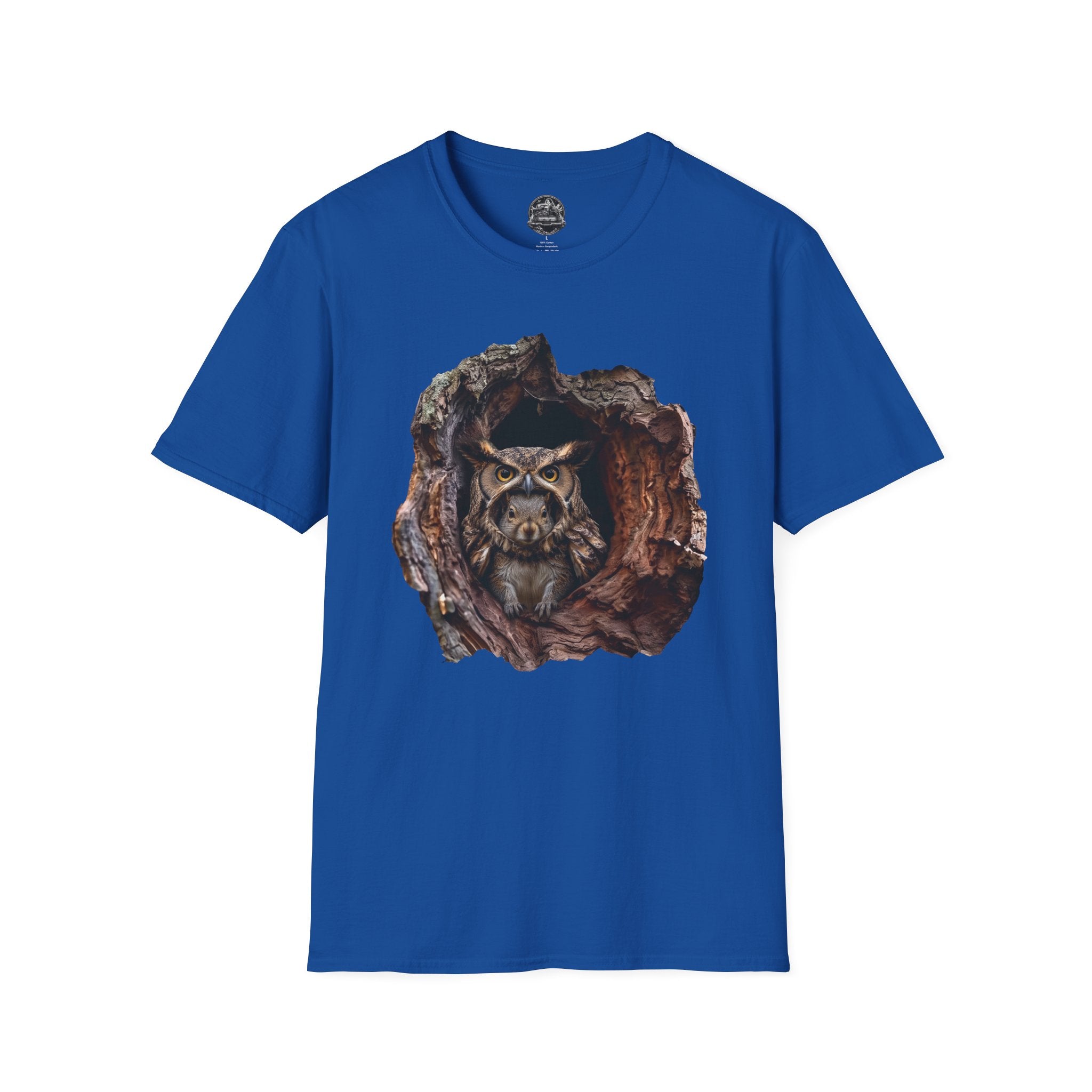 Squirrel in Owl Disguise T-Shirt — "Prey Wearing Its Predator"