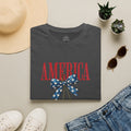 America Cherry Graphic T‑Shirt — Patriotic Stars & Stripes Bow Tee