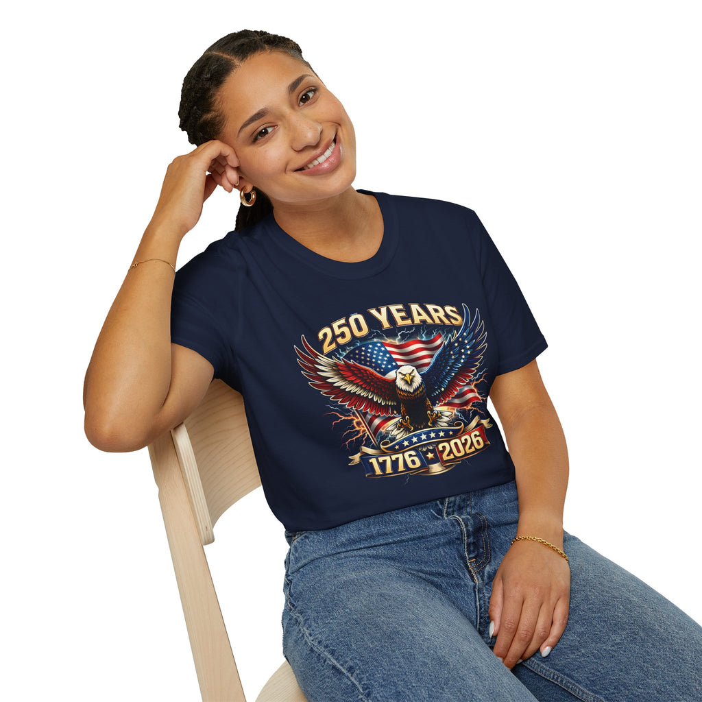 250 Years American Eagle T-Shirt — 1776–2026 Patriotic Anniversary Tee