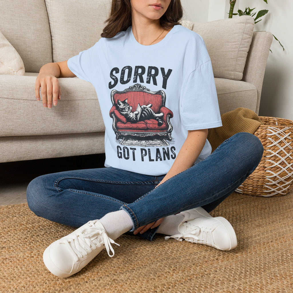 Sorry Got Plans T-Shirt — Lazy Cat Lounge Tee