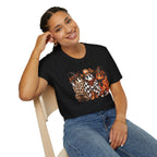 Halloween Pumpkin Crew T-Shirt — Leopard & Buffalo Plaid Spooky Friends