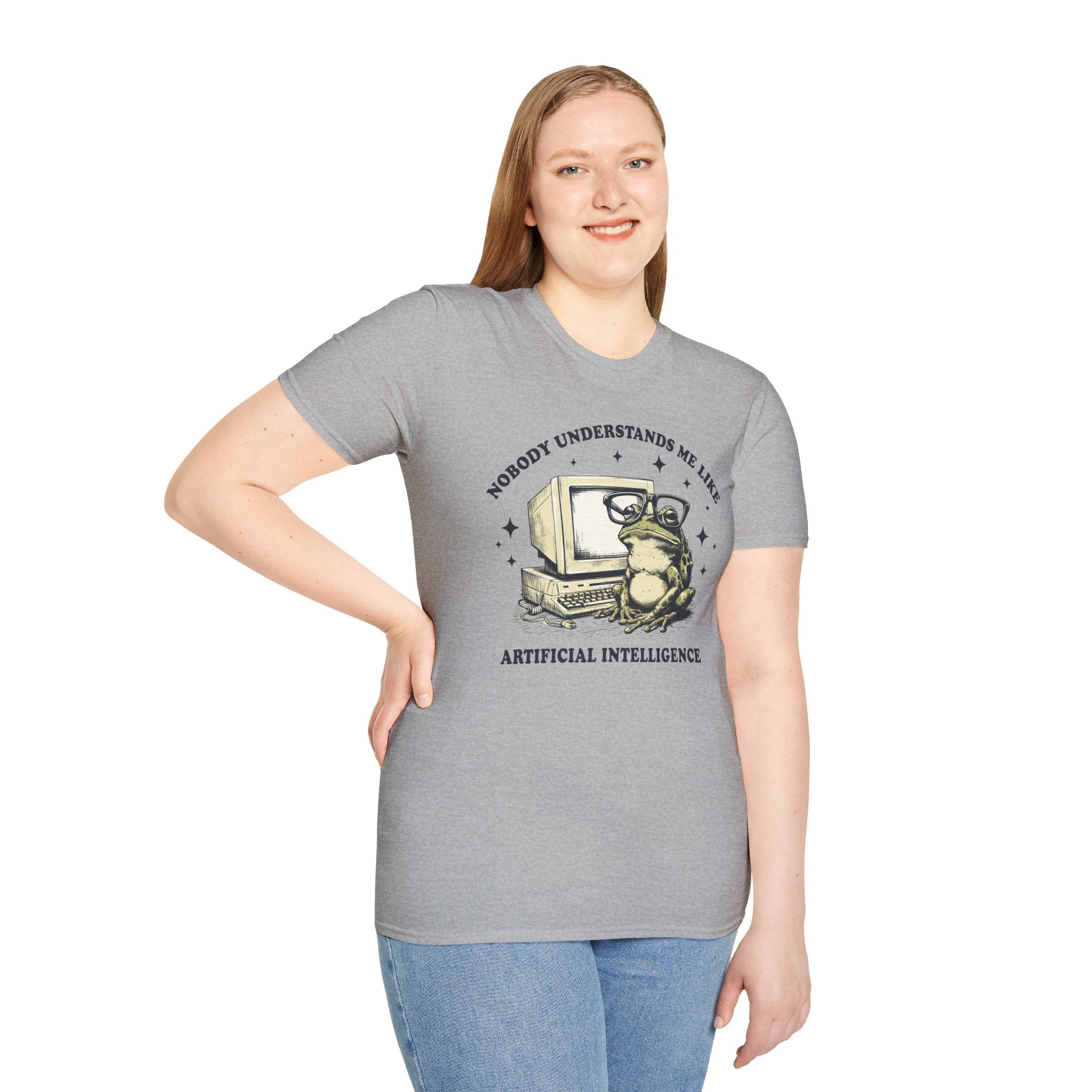 T-Shirt — 'Nobody Understands Me Like Artificial Intelligence' Retro Frog Graphic Tee