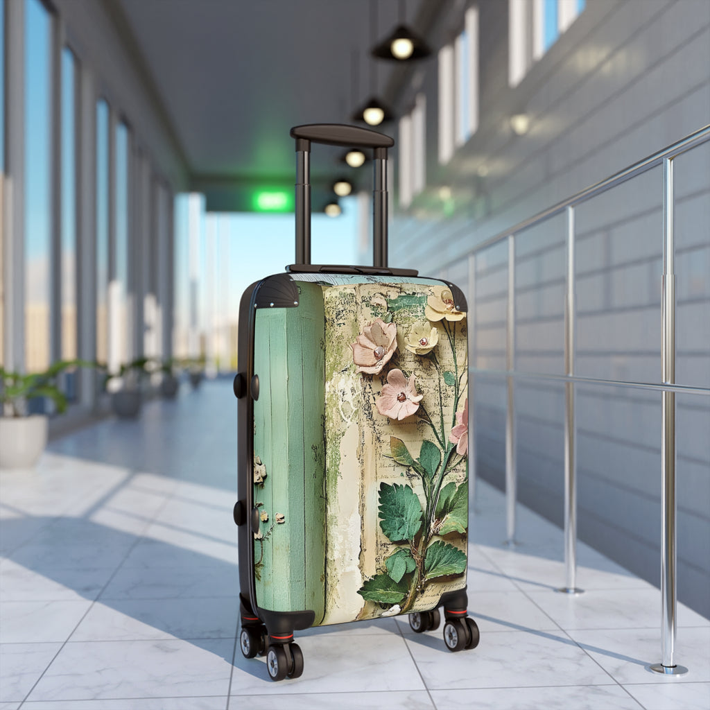 Floral Blue Bloom Suitcase – Luggage Cover with Large 3D Flower Design