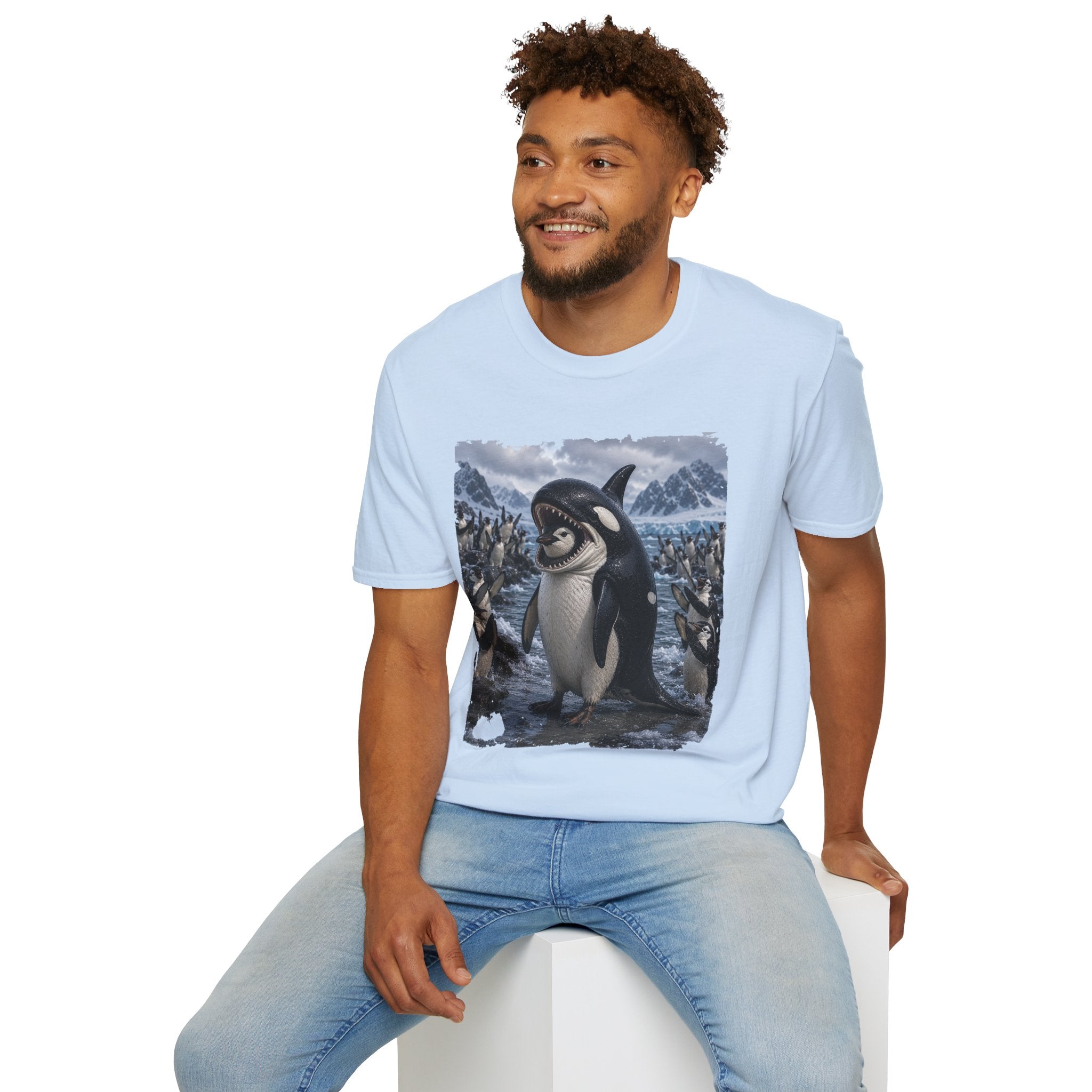 Orca & Penguin Graphic T‑Shirt — Cute Antarctic Wildlife Tee