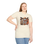 Halloween Pumpkin Crew T-Shirt — Leopard & Buffalo Plaid Spooky Friends