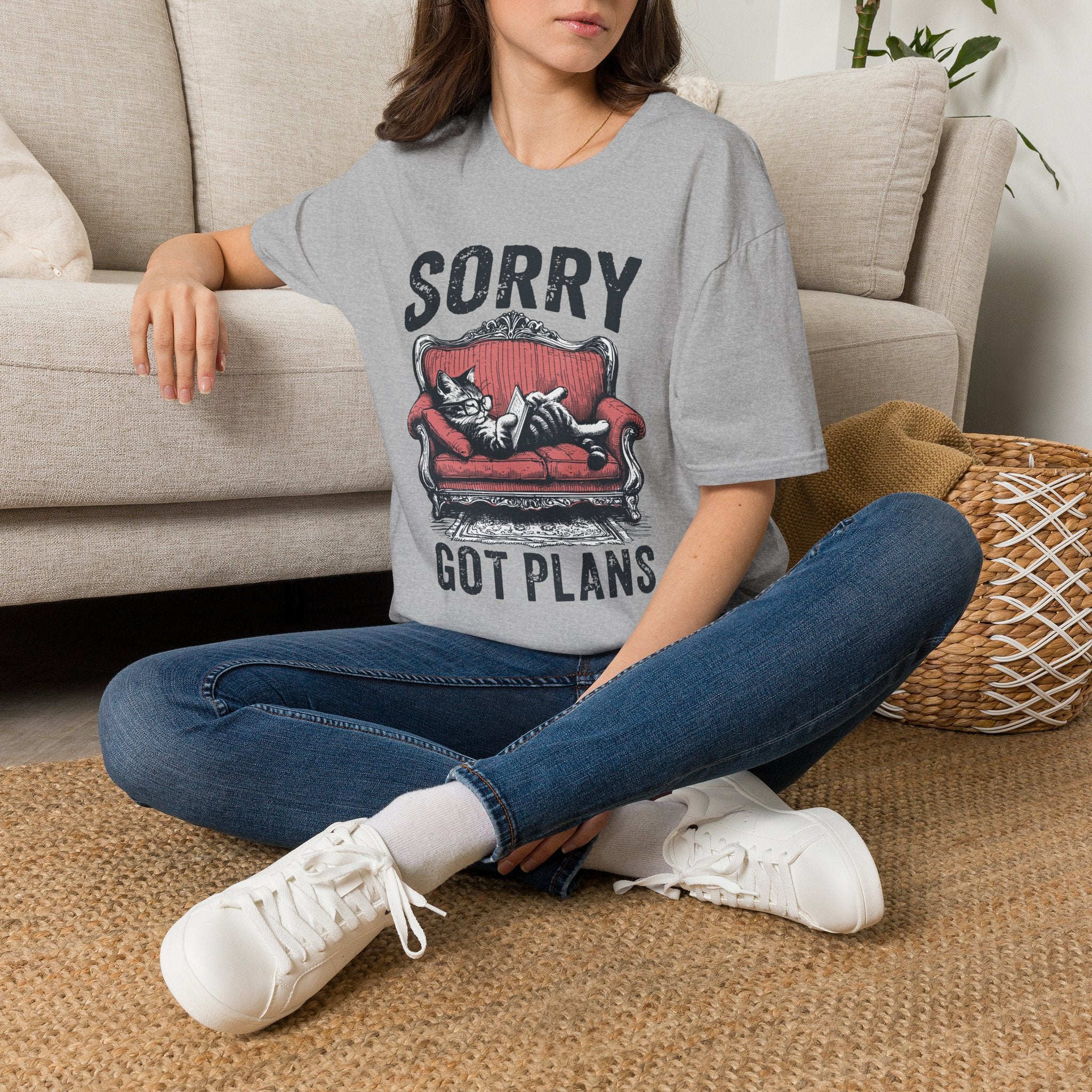 Sorry Got Plans T-Shirt — Lazy Cat Lounge Tee