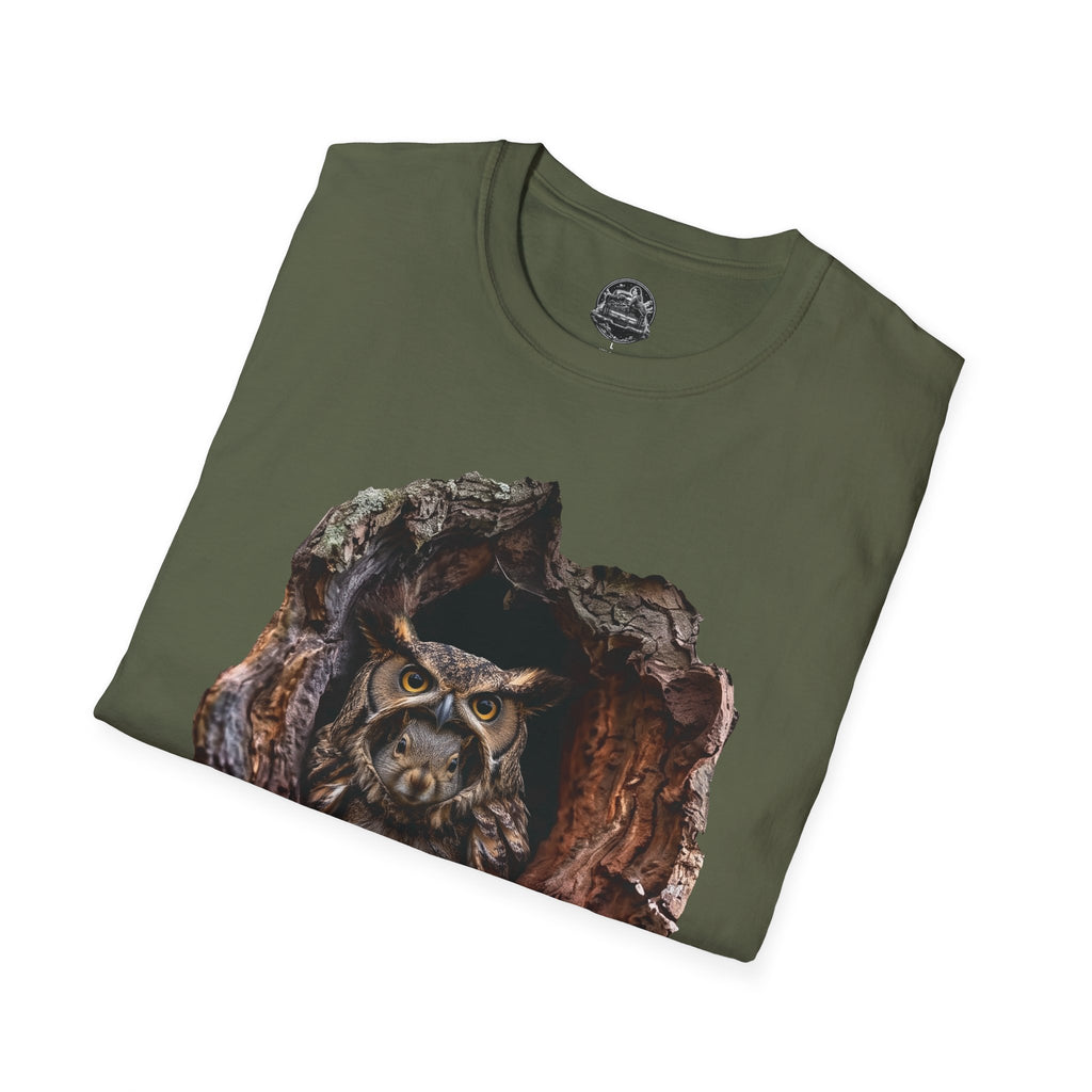 Squirrel in Owl Disguise T-Shirt — "Prey Wearing Its Predator"