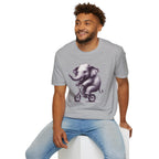 Cute Elephant on Bicycle T-Shirt — Whimsical Vintage Baby Elephant Graphic Tee