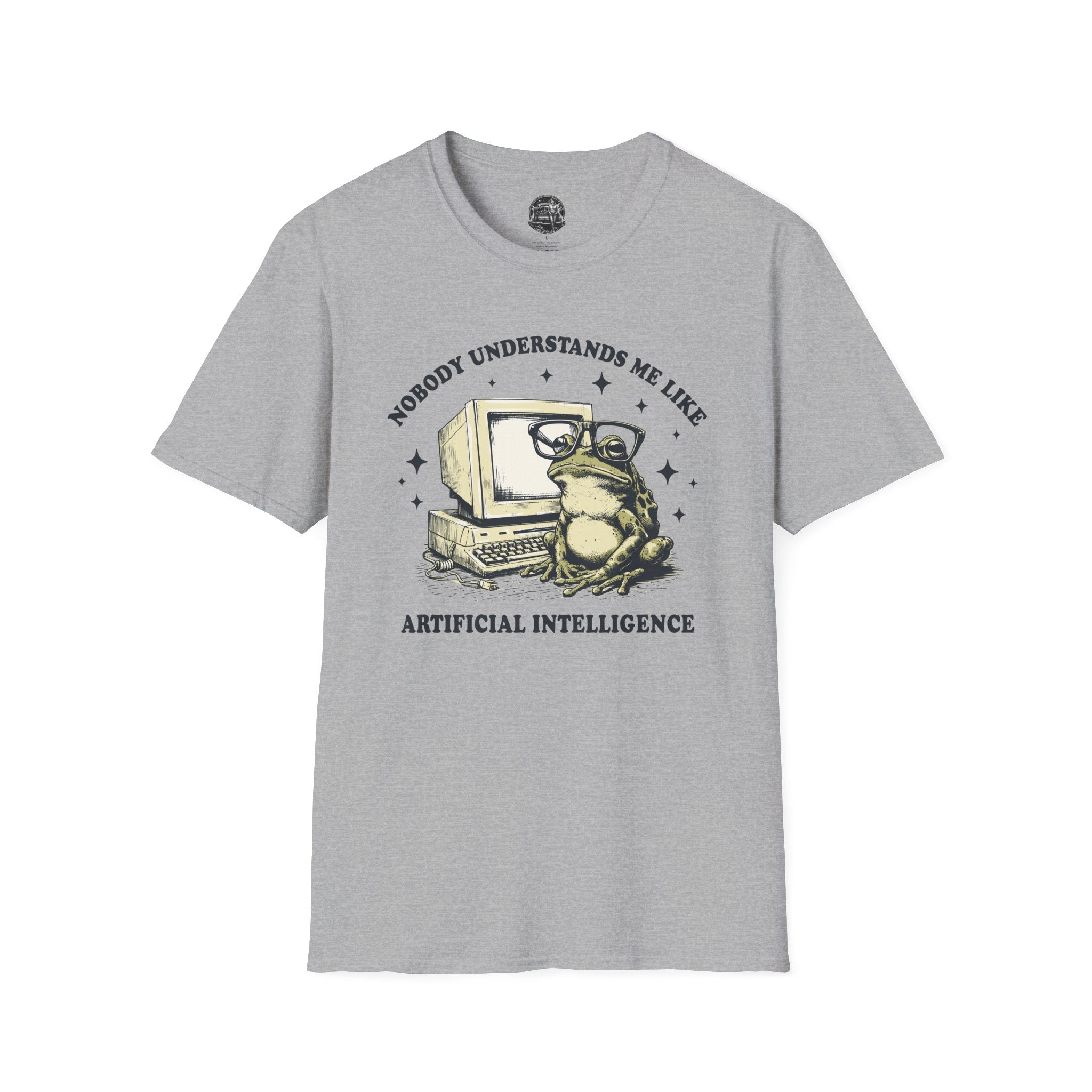 T-Shirt — 'Nobody Understands Me Like Artificial Intelligence' Retro Frog Graphic Tee
