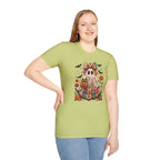 Patchwork Floral Ghost Halloween Shirt | Quilted Boho Ghost with Pumpkin and Bats