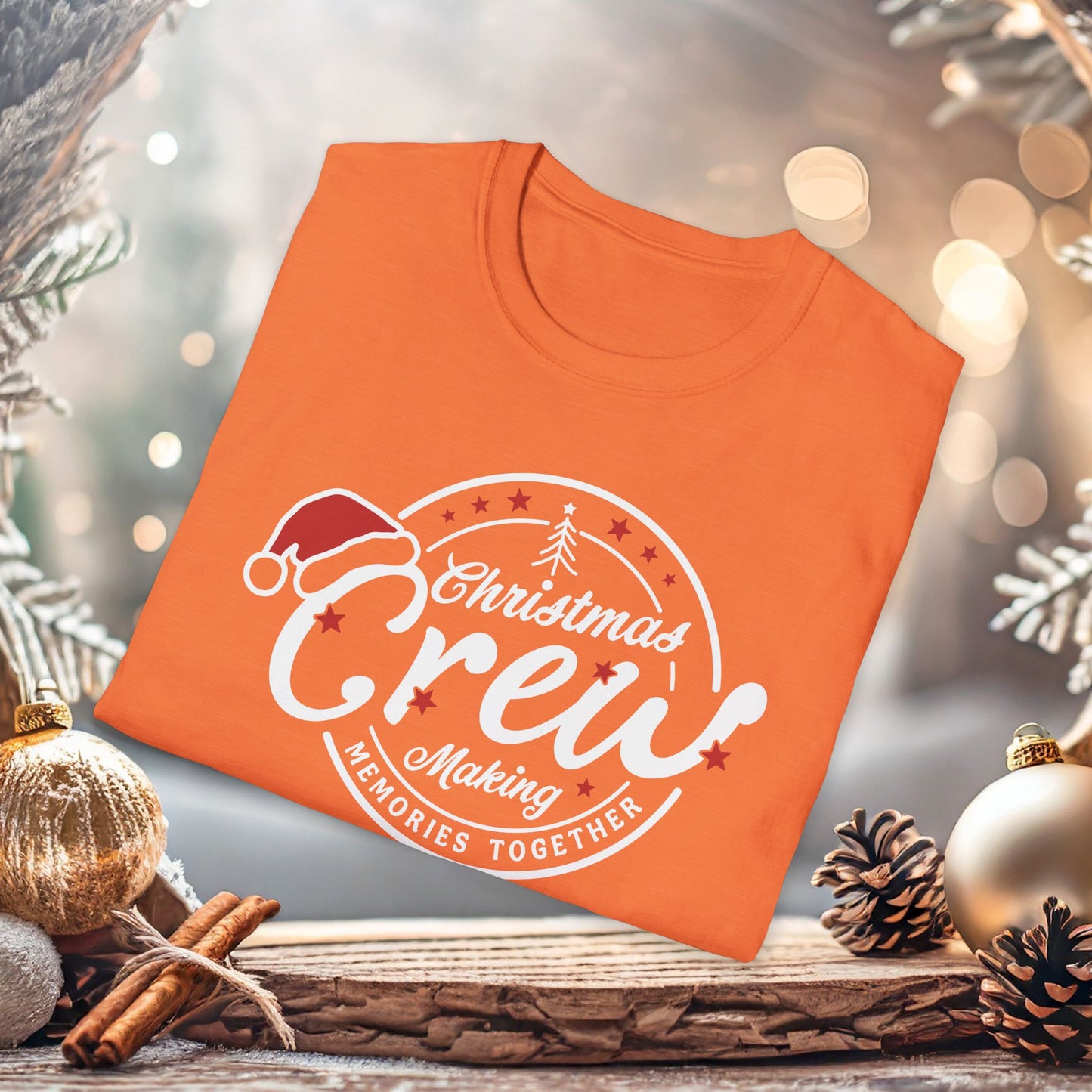 Christmas Crew Unisex T-Shirt | Making Memories Together and Santa Hat Design