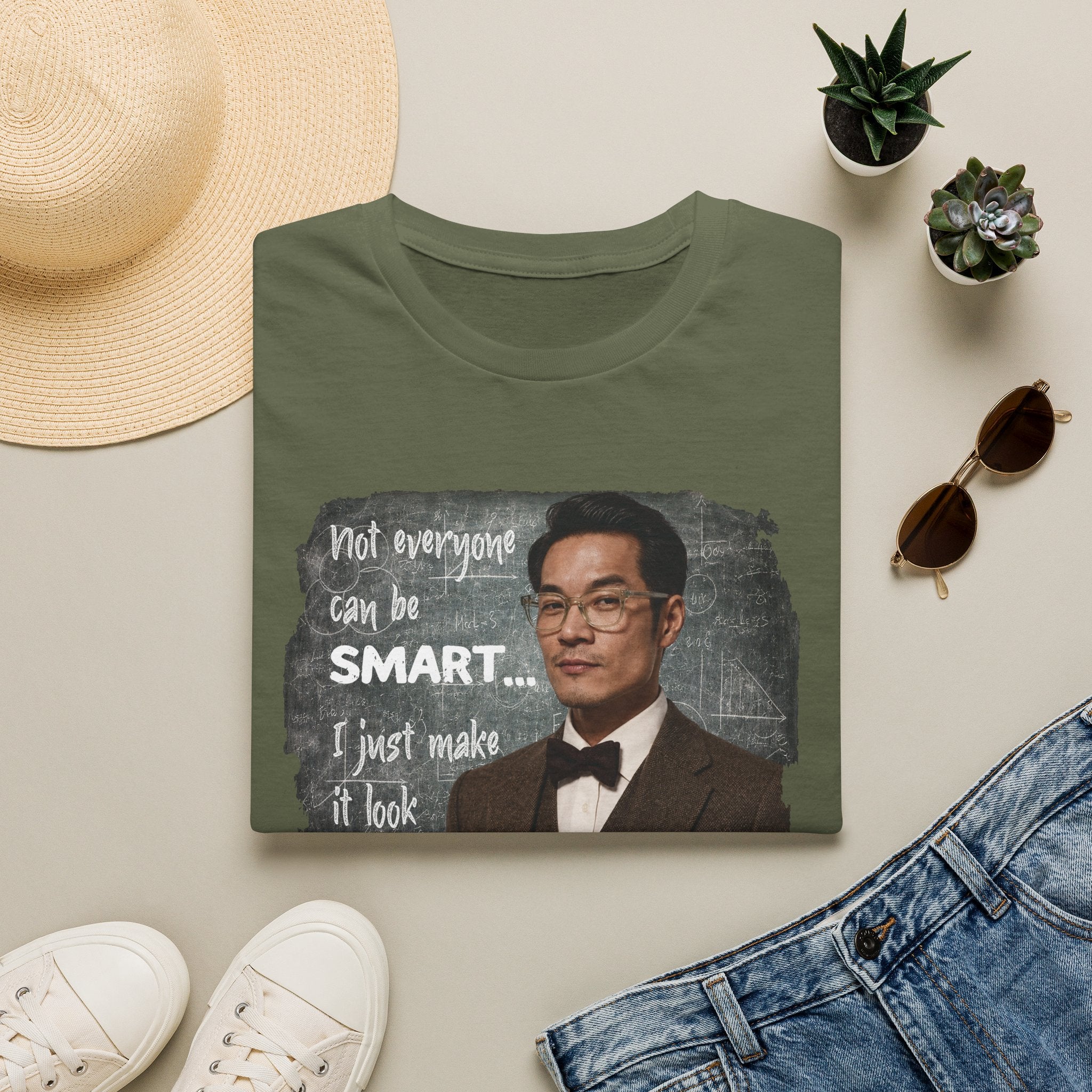 Funny 'Not Everyone Can Be Smart... I Just Make It Look Easy' T-Shirt — Asian Man Version