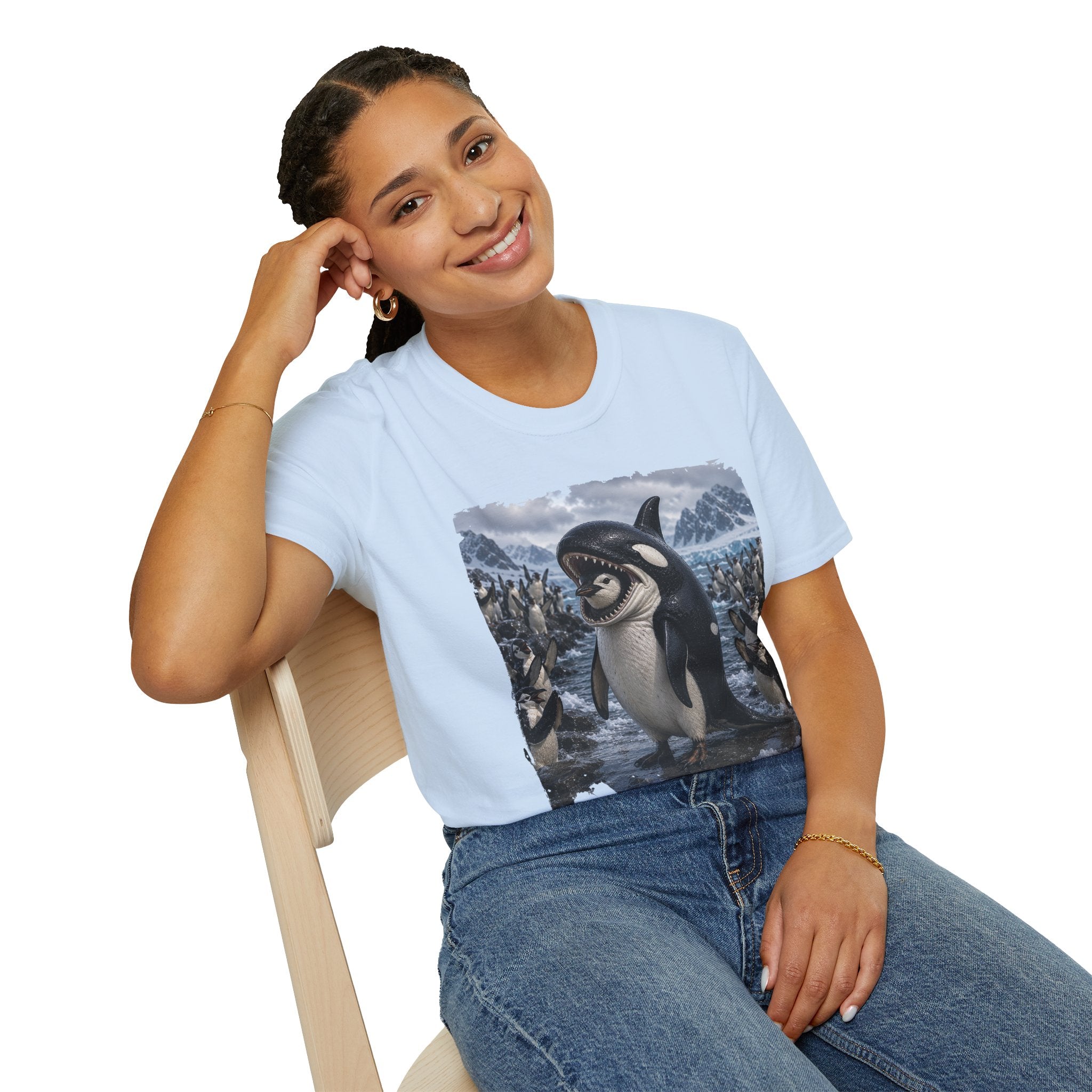 Orca & Penguin Graphic T‑Shirt — Cute Antarctic Wildlife Tee