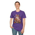 Patchwork Floral Ghost Halloween Shirt | Quilted Boho Ghost with Pumpkin and Bats
