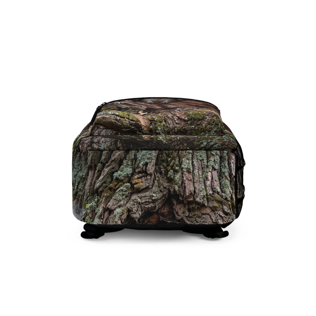 Owl in Tree Hollow Backpack — Forest Wildlife Print School Bag