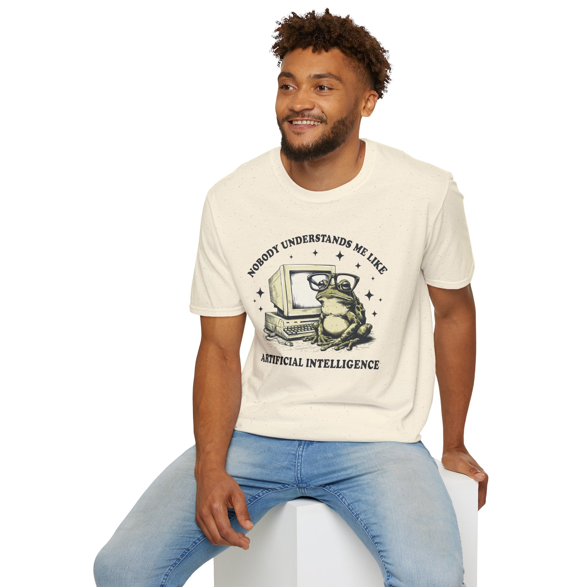 T-Shirt — 'Nobody Understands Me Like Artificial Intelligence' Retro Frog Graphic Tee