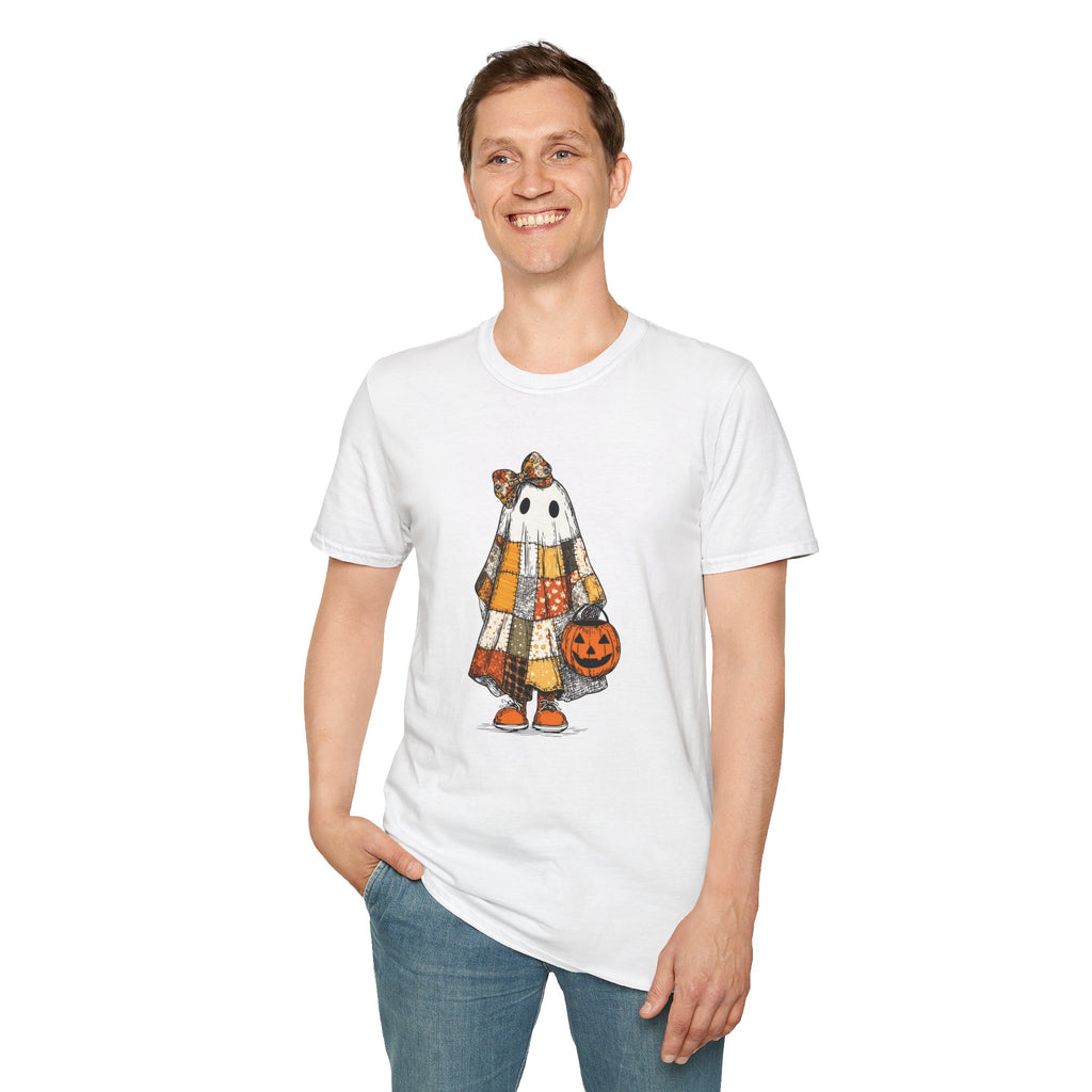 Ghost Softstyle T-Shirt with Patchwork Quilt Design