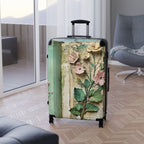 Floral Blue Bloom Suitcase – Luggage Cover with Large 3D Flower Design