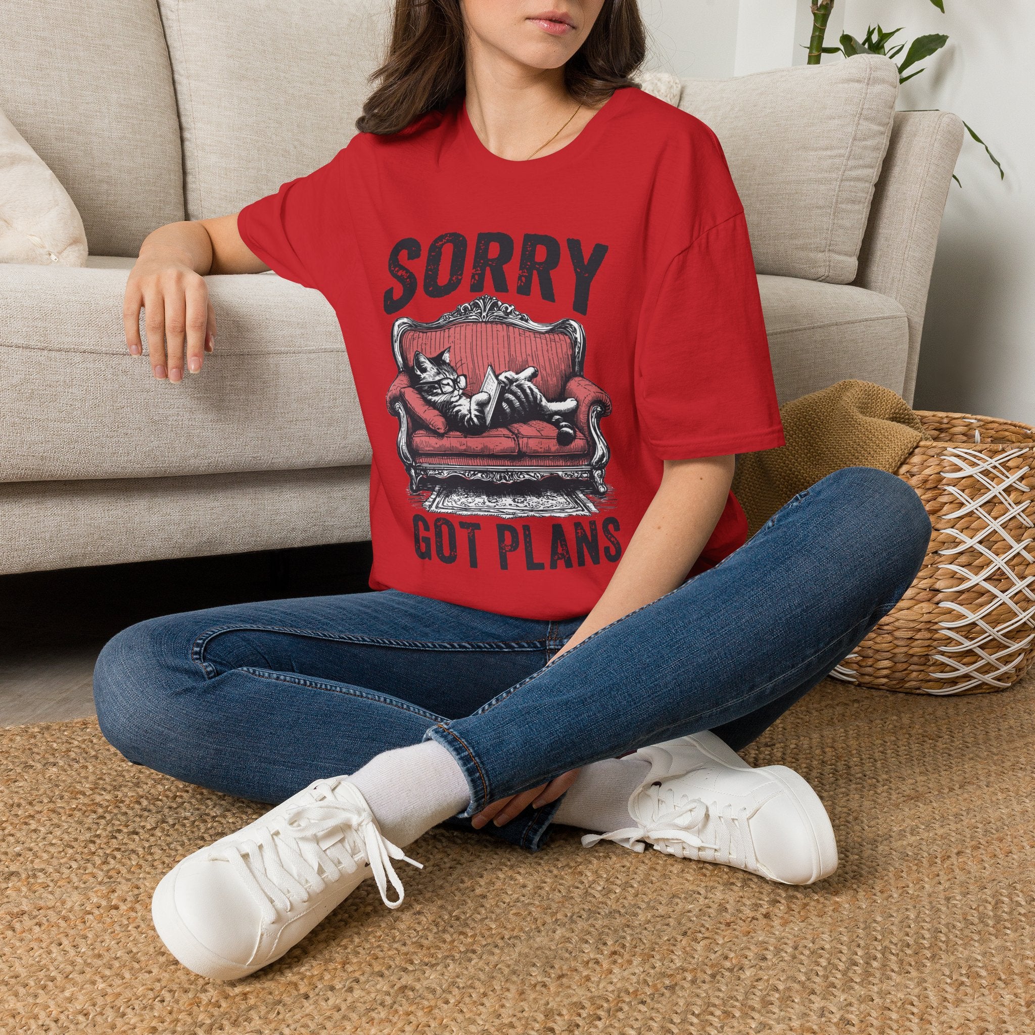 Sorry Got Plans T-Shirt — Lazy Cat Lounge Tee