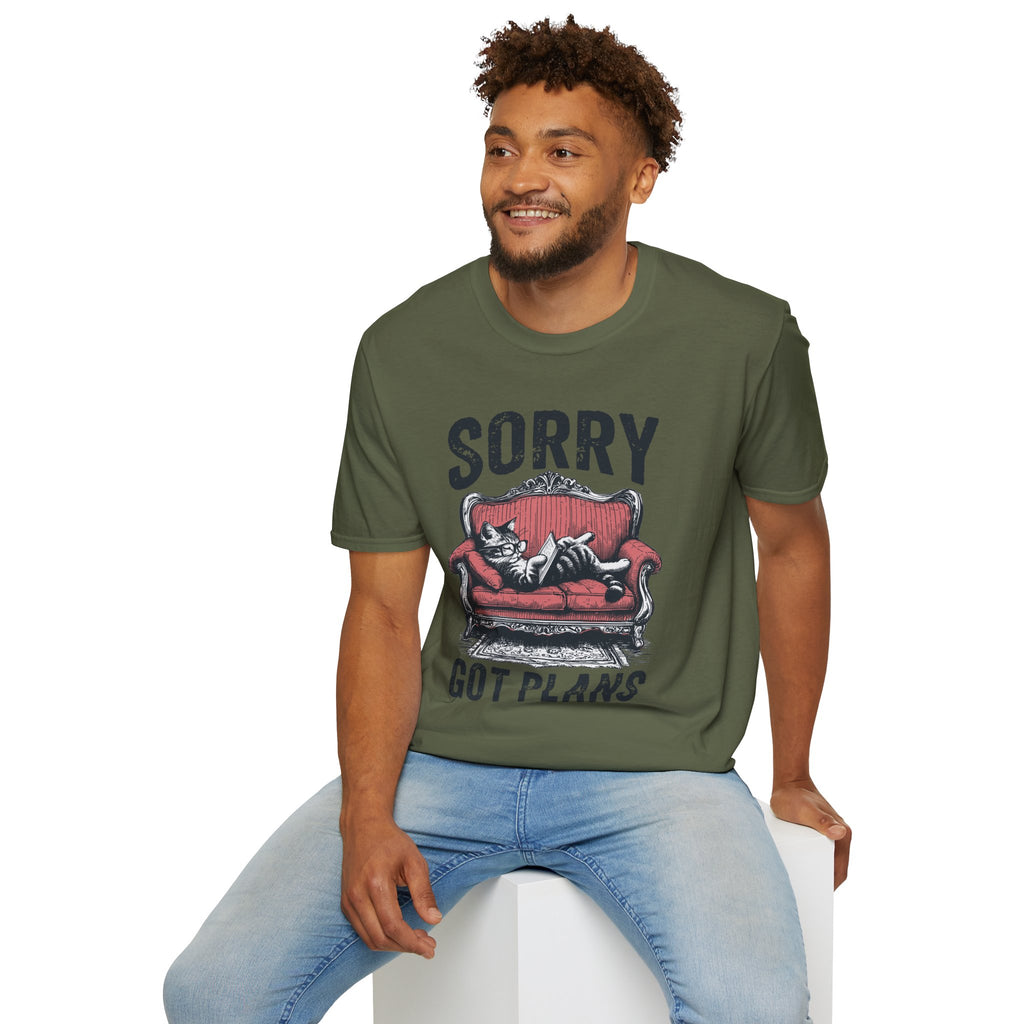 Sorry Got Plans T-Shirt — Lazy Cat Lounge Tee